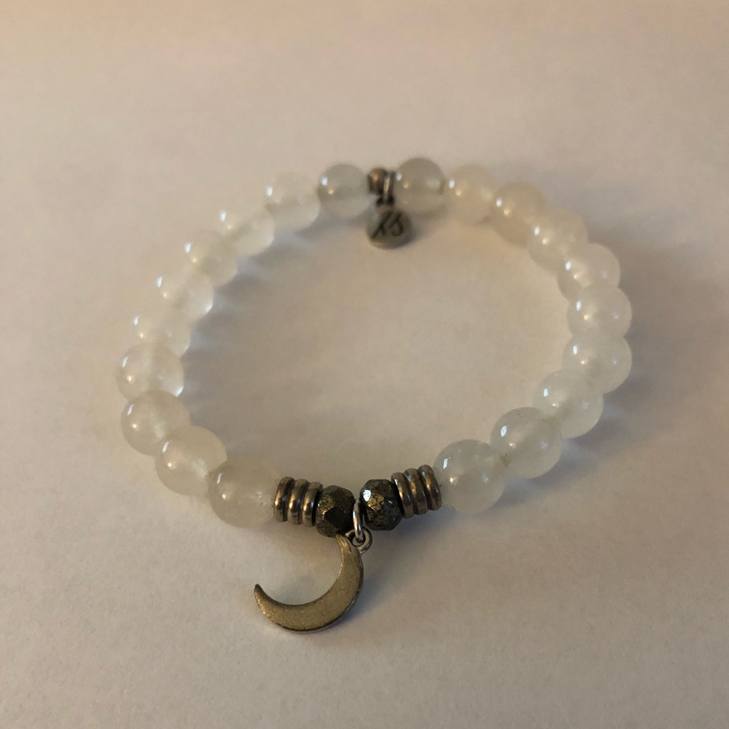 T Jazelle Charm Bracelet - Moon - White